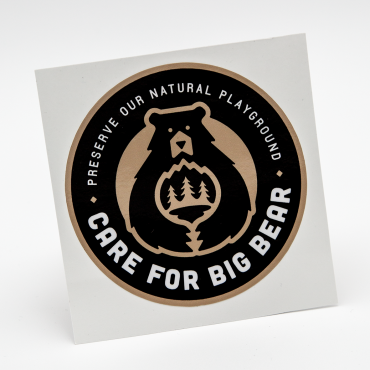A Care For Big Bear sticker featuring the brand logo.