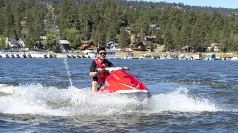 Summer Fun on Big Bear Lake Red Jet Ski