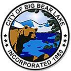 A digital logo for the City Of Big Bear Lake, it states Incorporated 1980, there is a bear and mountains in the center.