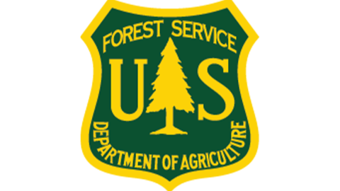 A digital logo for the United Stated Forest Service Department of Agriculture - the logo is shaped like a badge.