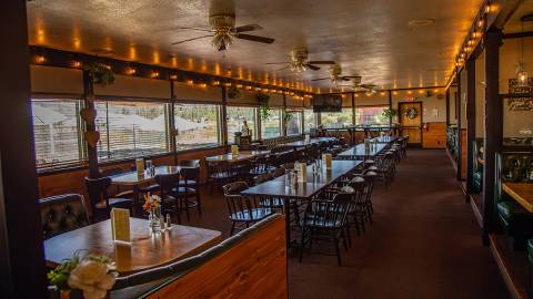 An interior shot of Santana and Mavericks - the soft lighting is paired with the natural light coming from the windows.