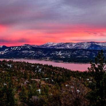 Sunset view of the lake