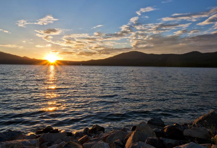 Sunset on Big Bear Lake at Meadow Park