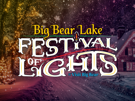 A digital advert for the Big Bear Lake Festival of Lights by Visit Big Bear.