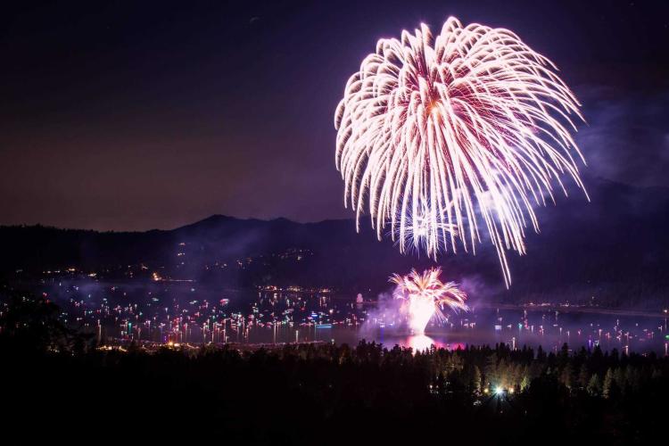 4th of July fireworks in Big Bear Lake
