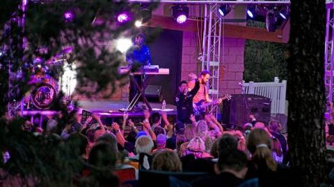 Band DSB plays at the Music in the Mountains event in Big Bear Lake.