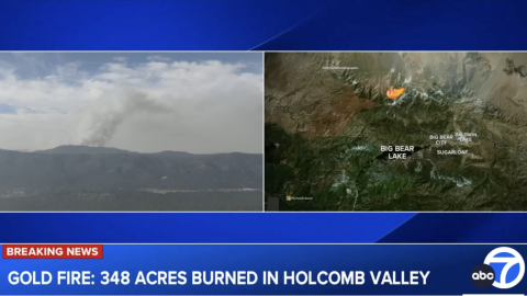 abc news reporting gold fire 348 acres burned in holcomb valley